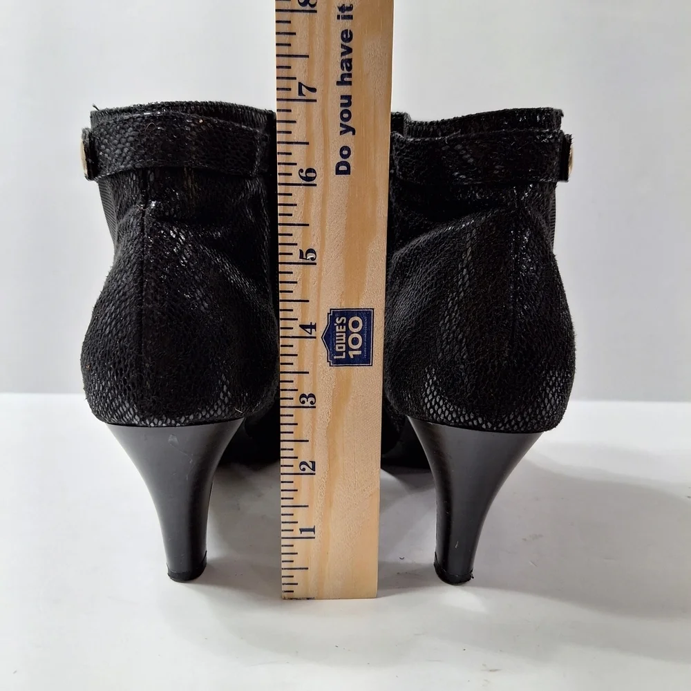 Karen Scott Black Classic Academia Faux Suede Kitten Heel Ankle Boots Size 8.5
